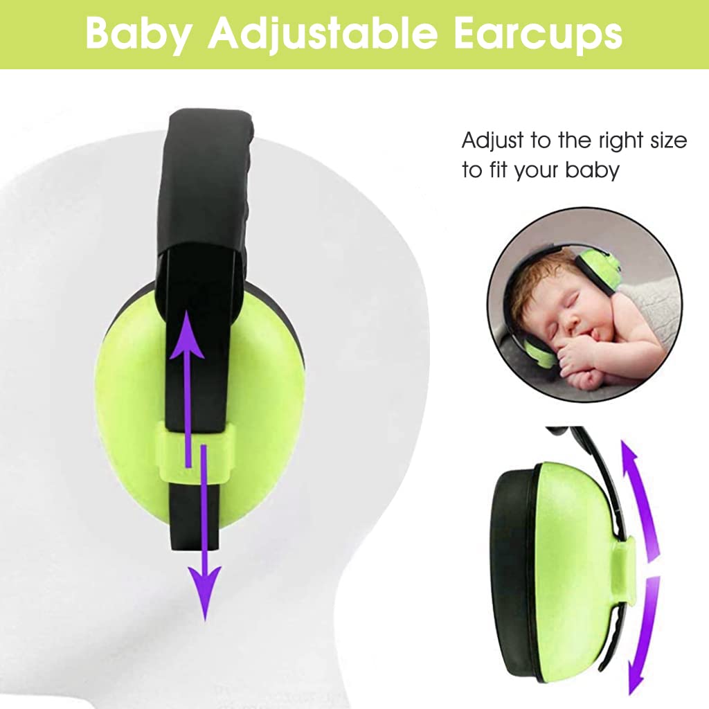 SNOWIE SOFT Baby Hearing Protection Earmuffs for Baby Sleep Flight Travel, Baby Ear Protection Noise Canceling Headphones for Baby Toddler Kids 0-3 Years (Green) SNOWIE SOFT Baby Hearing Protection Earmuffs for Baby Sleep Flight Travel, Baby Ear Protection Noise Canceling Headphones for Baby Toddler Kids 0-3 Years (Green)